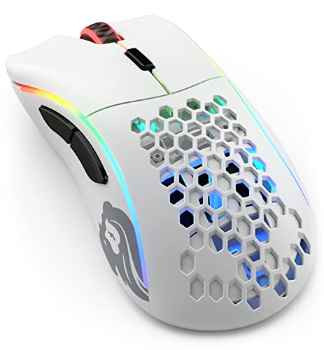 Glorious Gaming Model D 2 Wireless Ergonomic Mouse, 66g, White V612