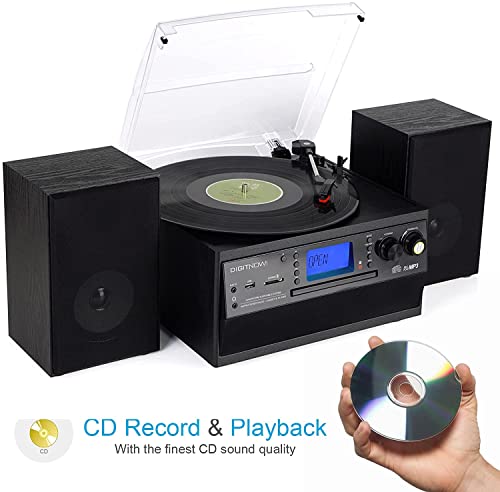 DIGITNOW Bluetooth Record Player Turntable with Stereo Speakers and MP3 Converter V38530
