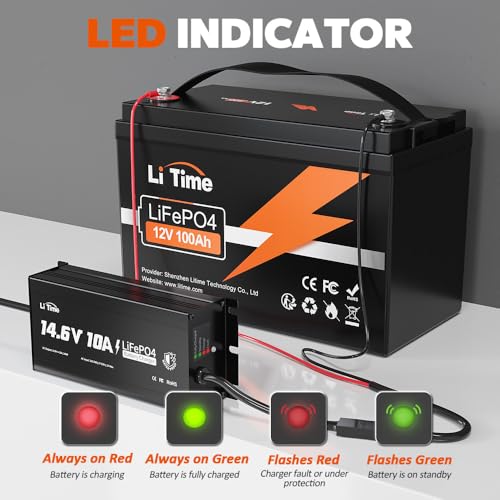 LiTime IP67 Waterproof 14.6V 10A LiFePO4 Onboard Charger X89030