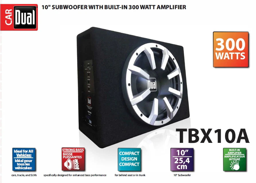 Dual Electronics TBX10A 10-inch Enclosed Subwoofer K235248