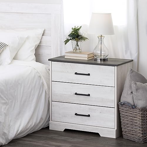 Prepac Sonoma Tall Nightstand with 3 Drawers, Black Q28004