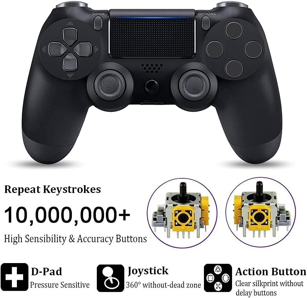2 Pack Wireless Controller for PS4, Bluetooth Gamepad with 6-Axis Gyro P3937