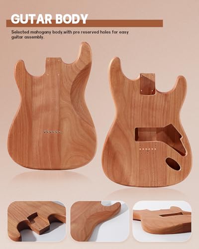 Leo Jaymz DIY Single Cut Electric Guitar Kit Mahogany Rosewood B148