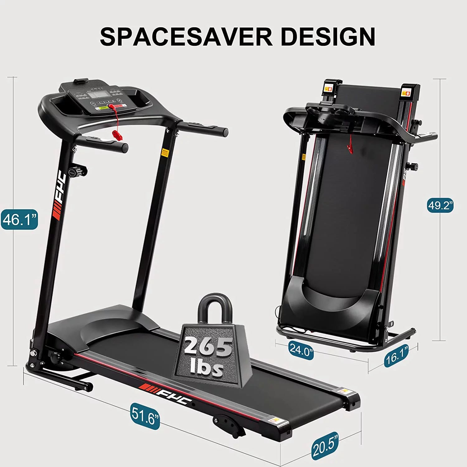 2.5HP Folding Incline Treadmill with Bluetooth for Home X81042