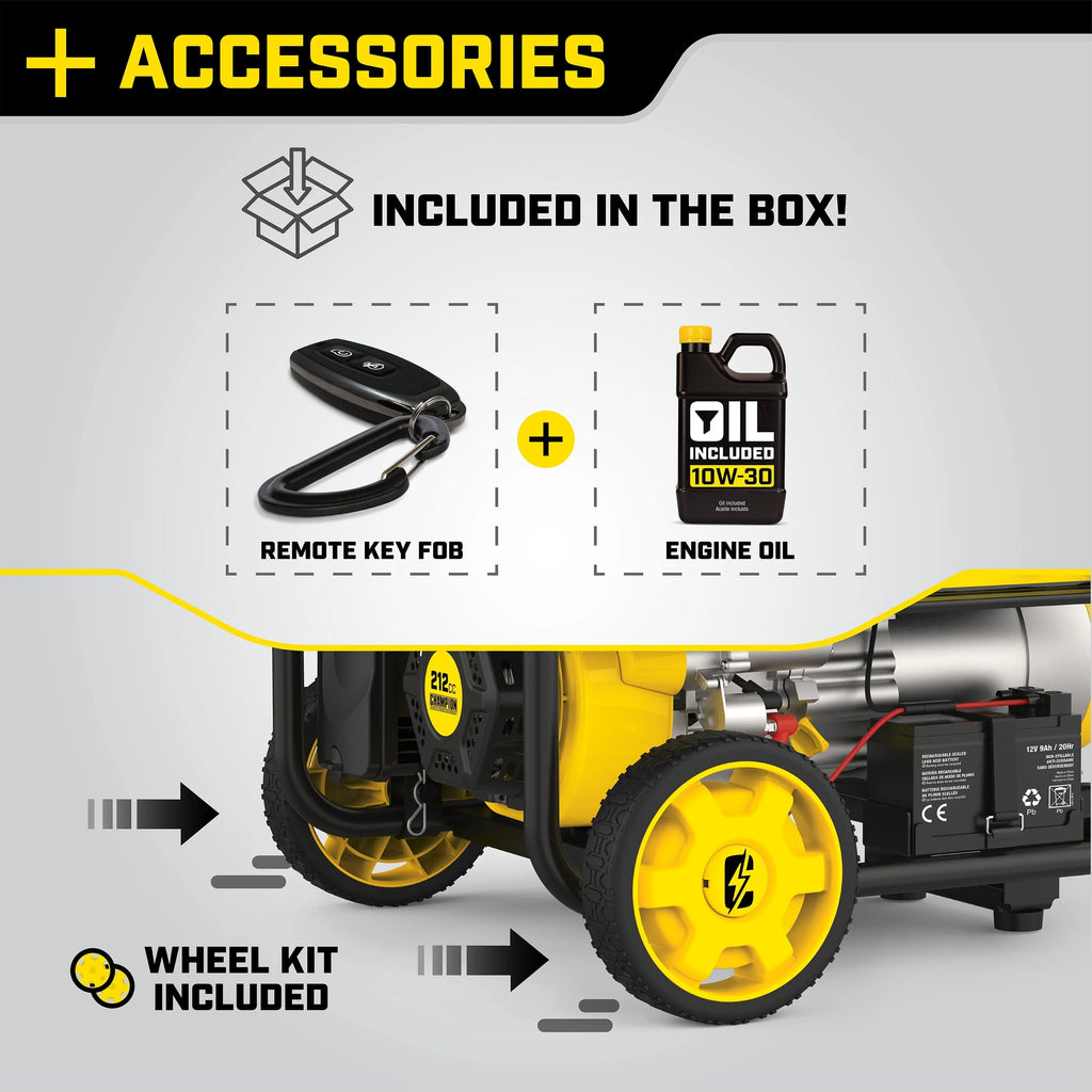 Champion Power Equipment 4375/3500W Portable Generator, Remote Start T7613