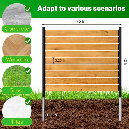 Wooden Privacy Fence Screen 2 Panels 42" H x 40" W Outdoor AC Cover L8762