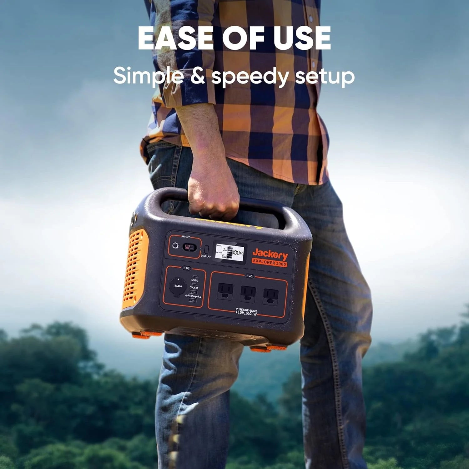 Jackery Explorer 1000 Portable Power Station, 1002Wh, 3x1000W AC Outlets C17303