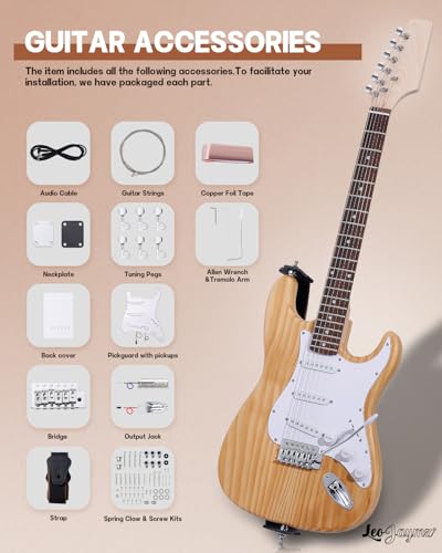 Leo Jaymz DIY Single Cut Electric Guitar Kit Mahogany Rosewood B148