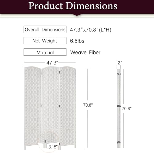 Rose Home Fashion 6 ft Tall Room Divider 4 Panel Folding Privacy Screen, Dark Coffee C8634