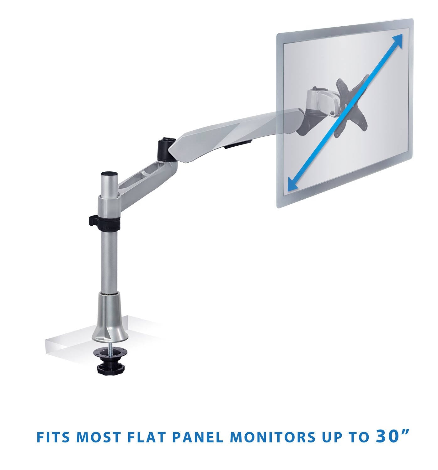 Mount-It Single LCD Monitor Desk Mount, Height Adjustable, Silver Q5530