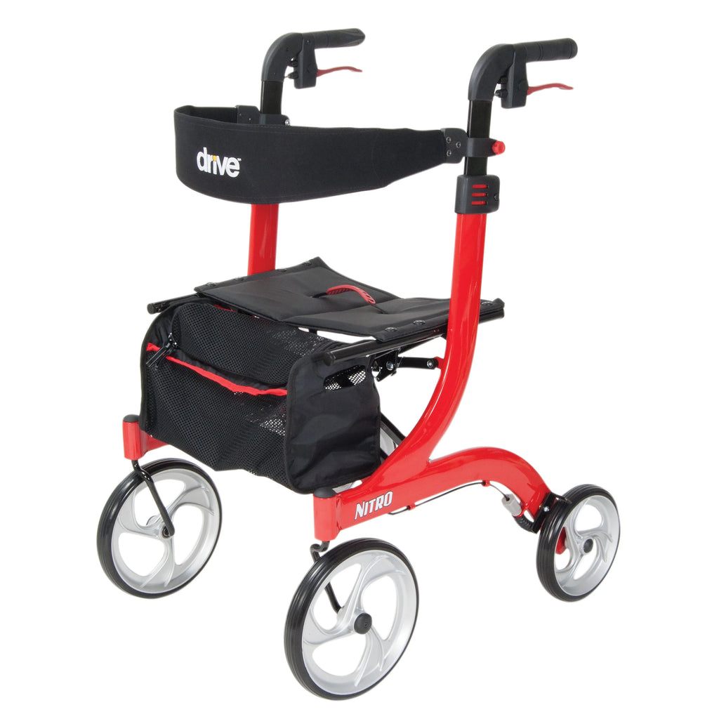 Drive Medical Nitro Euro Style Rollator Walker, Red F360