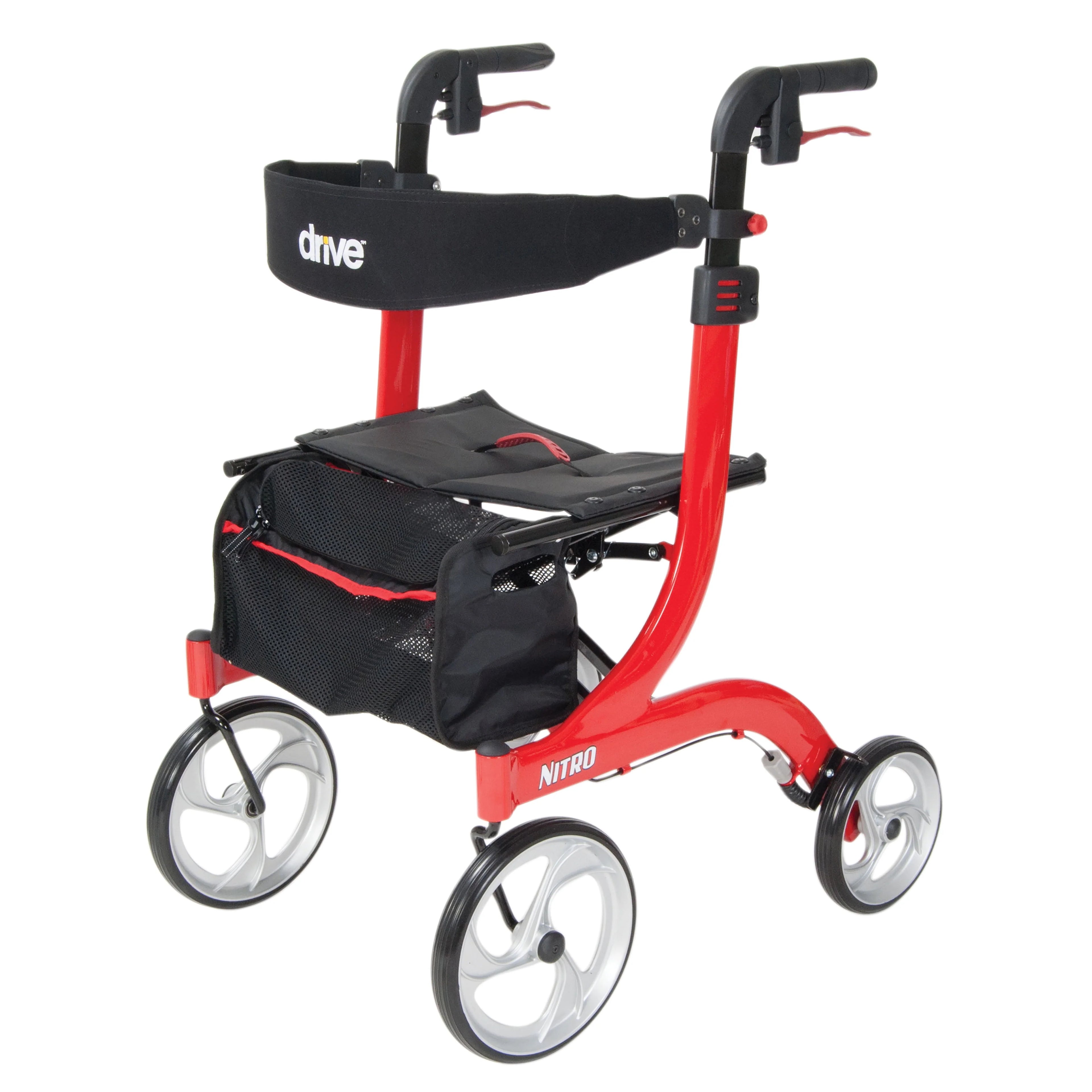 Drive Medical Nitro Euro Style Rollator Walker, Red F360