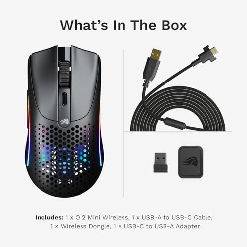 Glorious Gaming Model D 2 Wireless Ergonomic Mouse, 66g, White V612