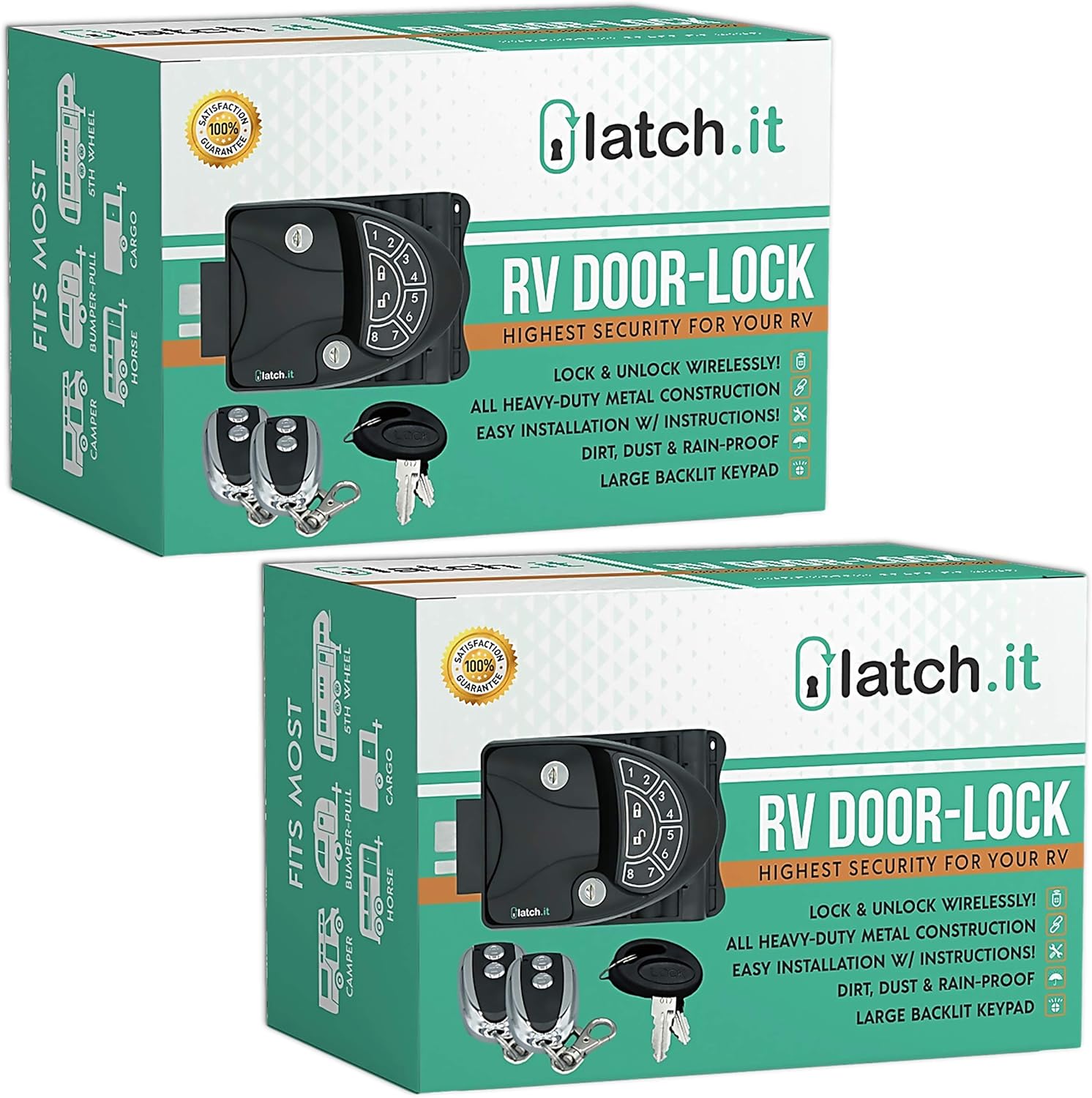 Rv Keyless Entry Door Lock | 2021 RV Lock Keyless Entry | 100% Metal Rv Door Lock w/ 2 Fobs and Backlit Keypad | Protective Gasket, Screwdriver & 2 Keys | Will Only Fit 2.75" x 3.75" Lock Hole