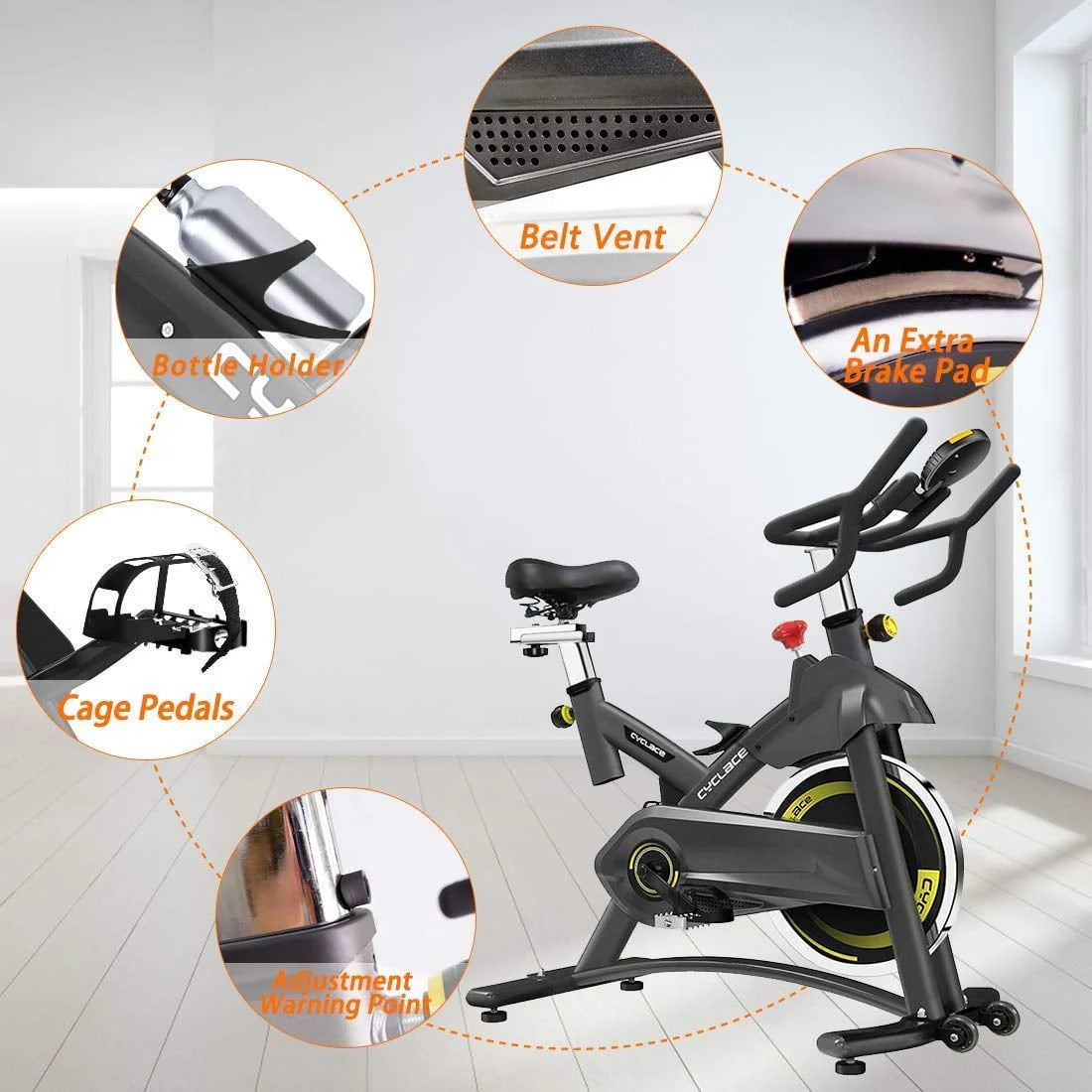 Cyclace PRO Magnetic Exercise Bike 003C 350lbs Indoor Cycling Bike with Tablet Holder S86987