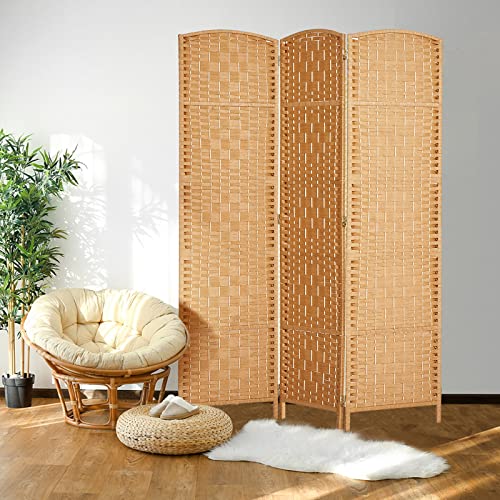 Rose Home Fashion 6 ft Tall Room Divider 4 Panel Folding Privacy Screen, Dark Coffee C8634