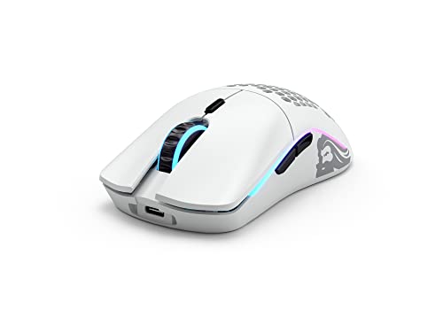 Glorious Gaming Model D 2 Wireless Ergonomic Mouse, 66g, White V612