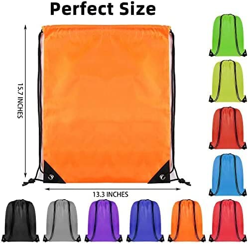 GoodtoU 40 Pack Drawstring Backpacks Waterproof Nylon Cinch Bags for School Gym N792