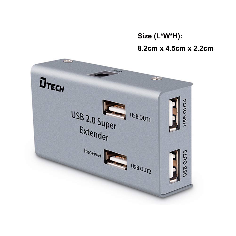 DTECH 50m USB Extender over Ethernet with 4-Port Hub, 2-Pack K806