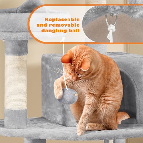 Yaheetech 62.5in Cat Tree with Platform & Hammock, Dark Gray L747397