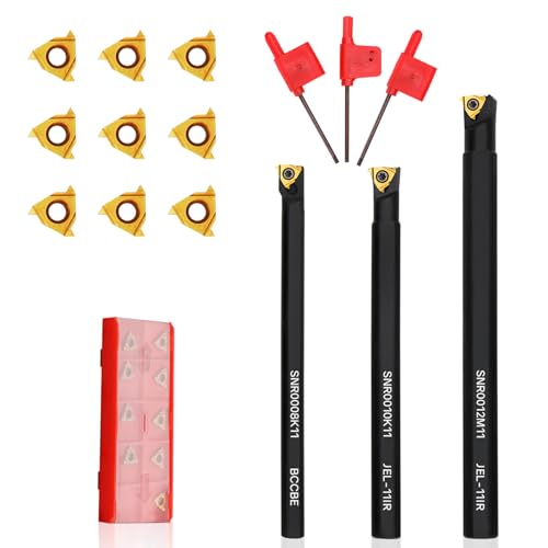 Indexable Lathe Turning Tool 21Pcs Kit 3/8'' 10mm Shank with Carbide Inserts Z5376