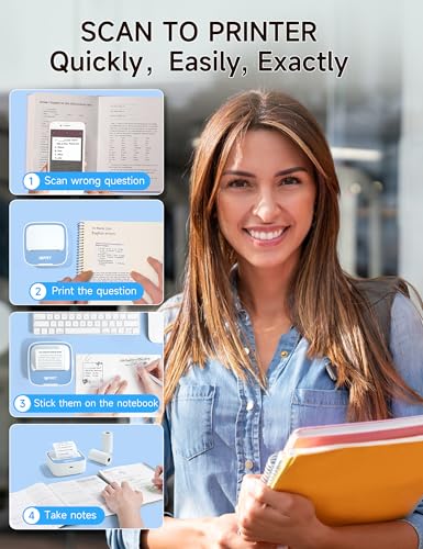 iDPRT Portable Sticker Maker Machine with 1 Roll Sticker Paper, Mini Thermal Printer for Study Notes, DIY, Labels, Grey J29332