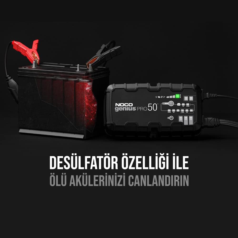NOCO GENIUSPRO50 50-Amp Smart Battery Charger, 6V 12V 24V Q797