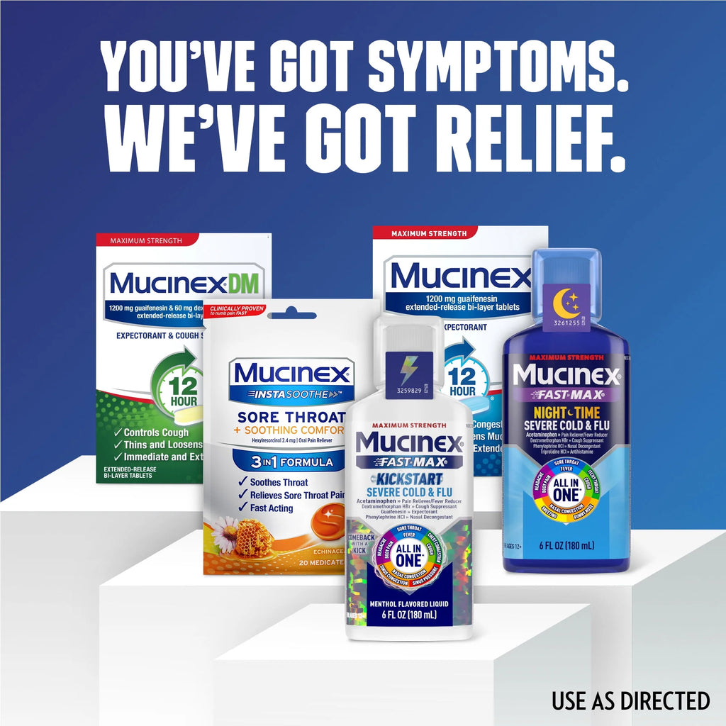 Mucinex Fast Max Kickstart Cold and Flu Medicine, Menthol Flavor, 6 fl oz W399