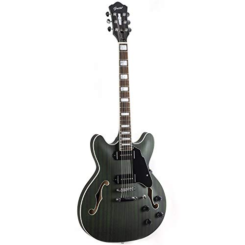 GROTE Semi-Hollow Electric Guitar P90 Grey P43324