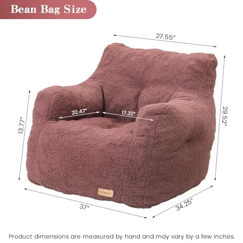 Bean Bag Chair with Filler, Tufted Soft Stuffed, Black B61630