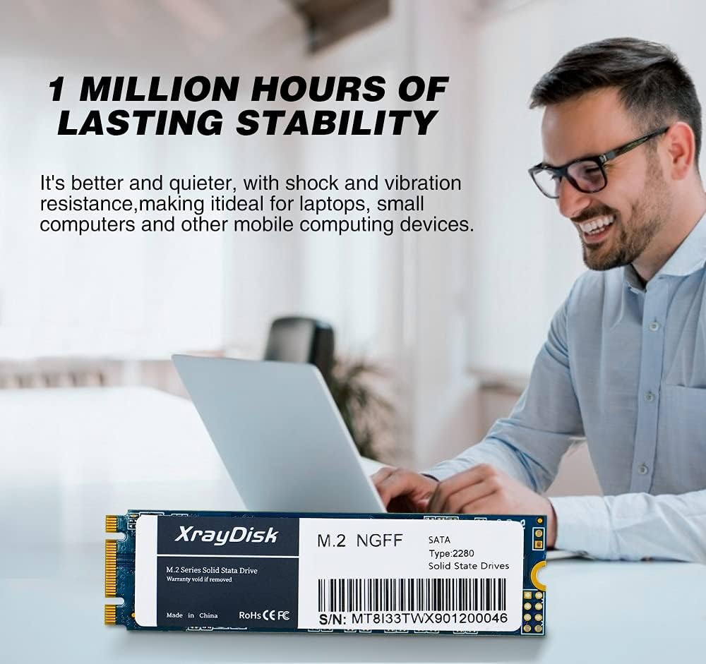 XrayDisk 1TB M.2 SATA III Internal Solid State Drive (Pack of 2) D472