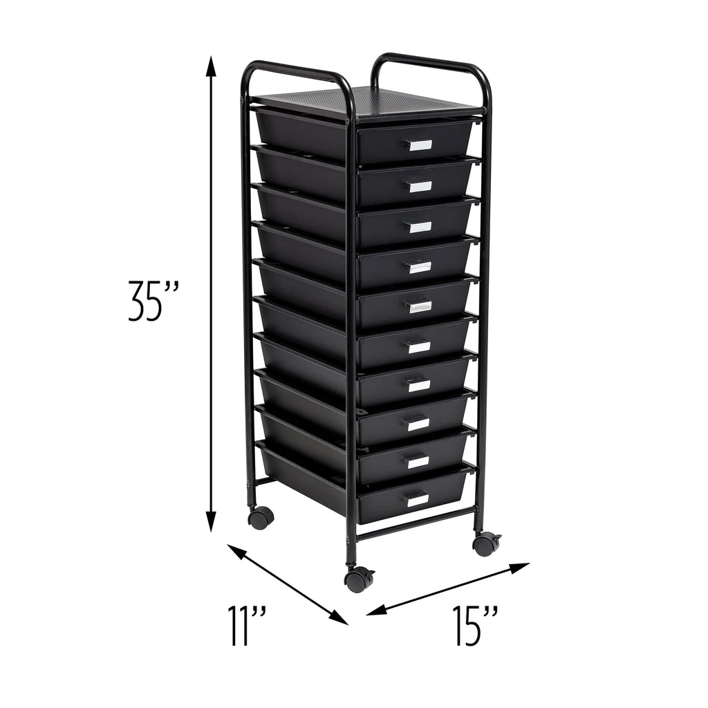 Honey-Can-Do 10-Drawer Rolling Cart, Rainbow N1365