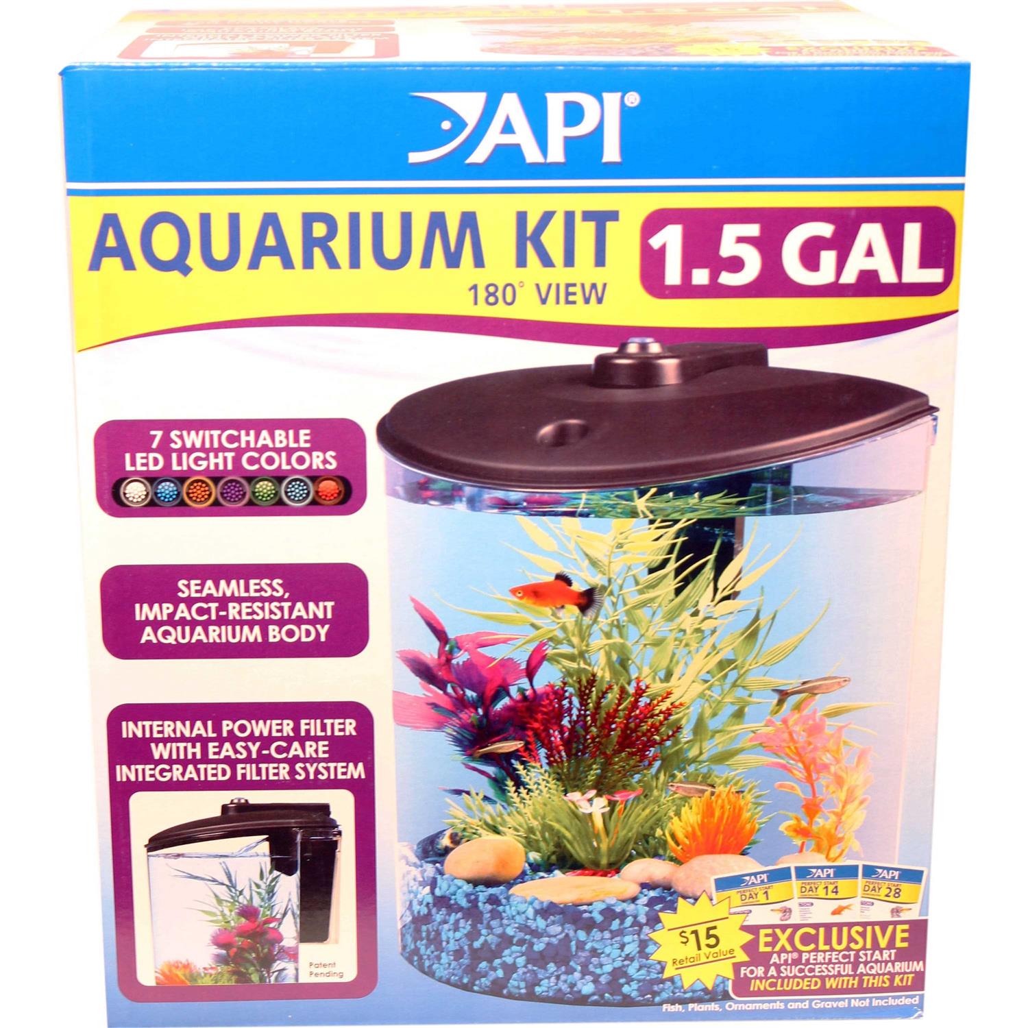 Koller Products AquaView 1.5-Gallon Fish Tank with LED Lighting and Power Filter U116
