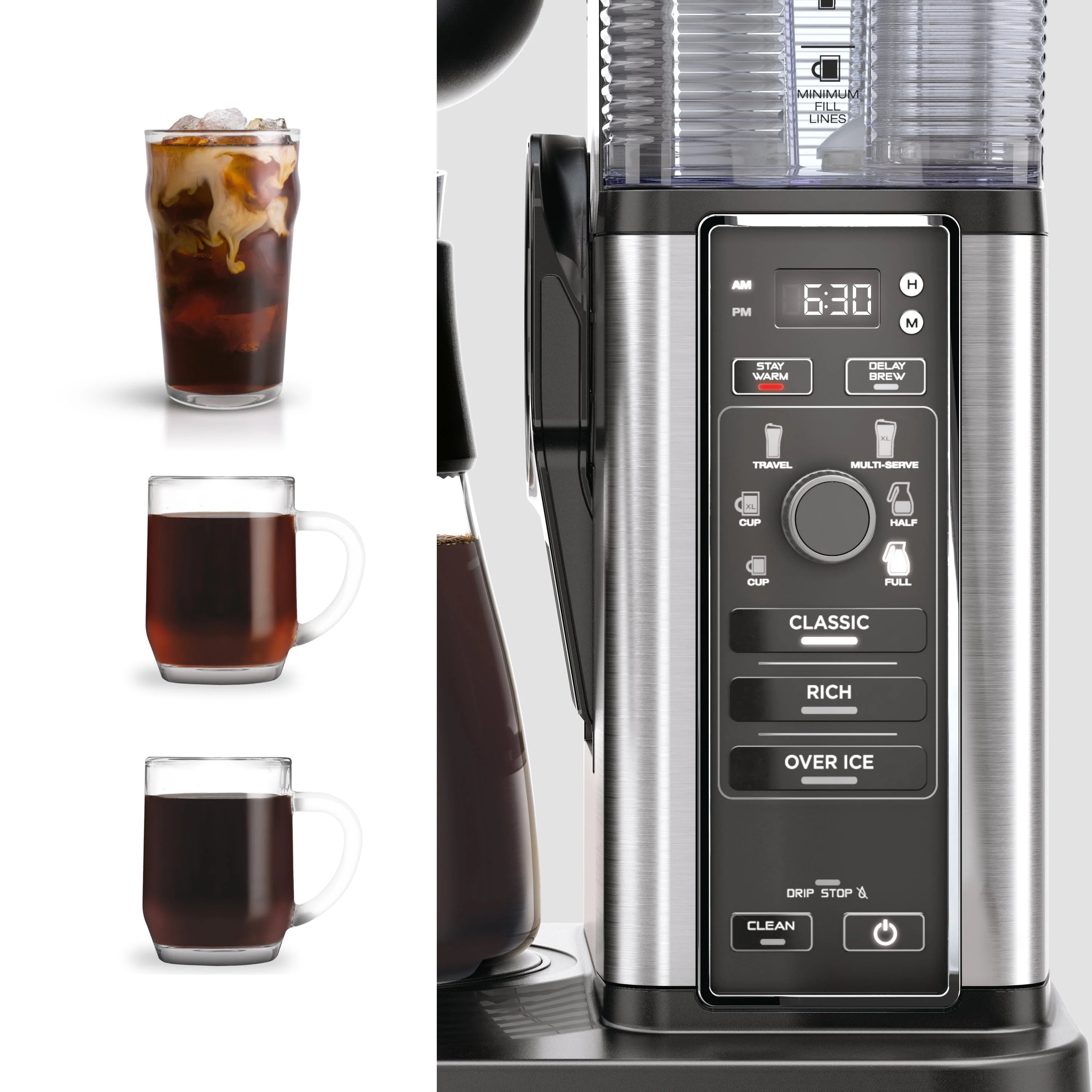 Ninja CM300 Hot & Iced Coffee Maker, Single Serve, Stainless Steel D80112