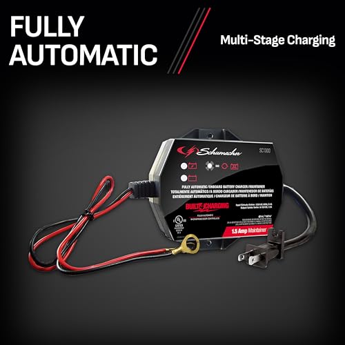 Schumacher Electric 3-in-1 Battery Charger and Maintainer, 1.5 Amps, 6V/12V K7756