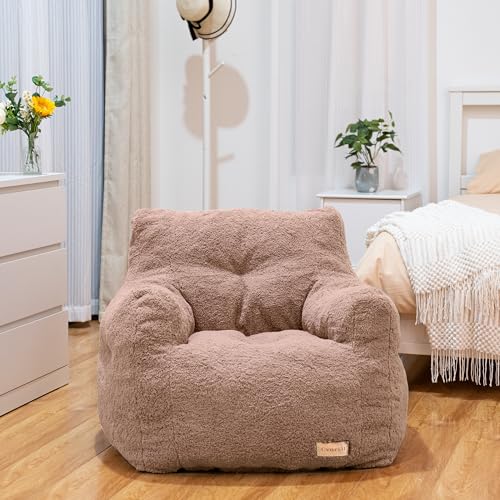 Bean Bag Chair with Filler, Tufted Soft Stuffed, Black B61630