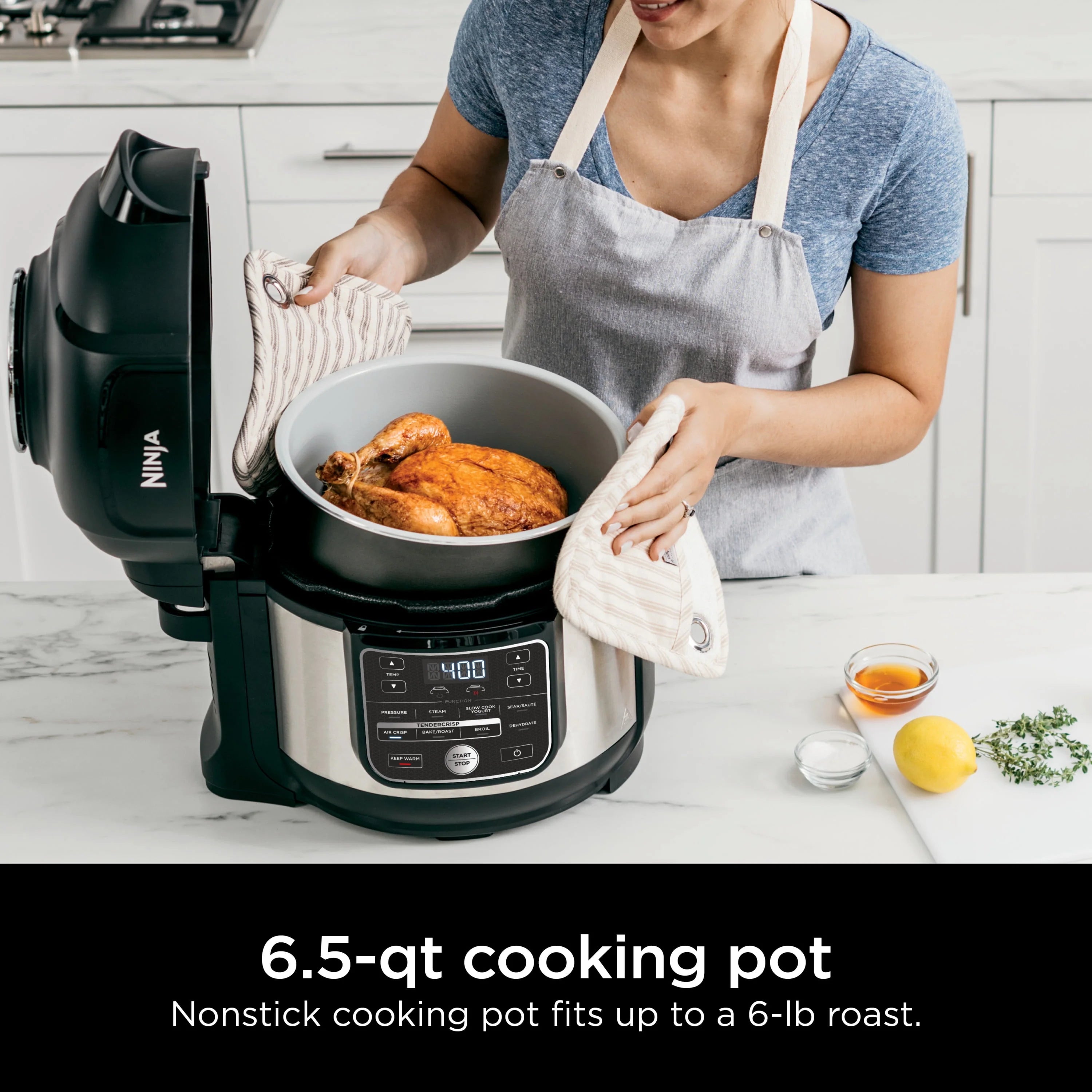 Ninja Foodi 10-in-1 6.5-Quart Pro Pressure Cooker Air Fryer Multicooker, Stainless T600