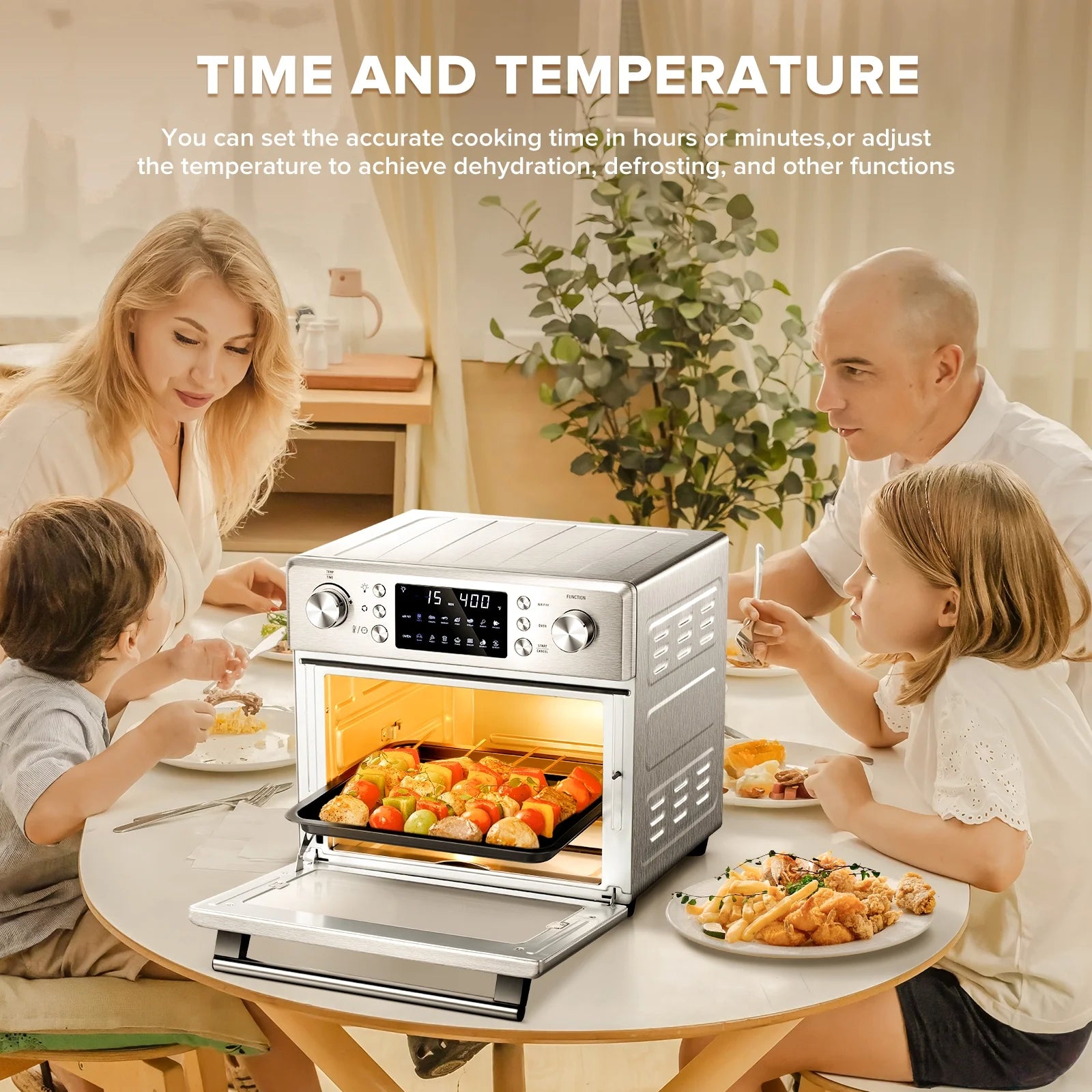 KISSAIR 26QT Stainless Steel Air Oven with Rotisserie and Dehydrator H25083