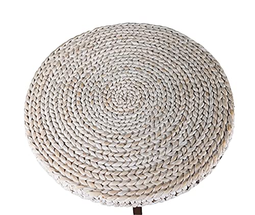 RANDEFURN Round Seagrass Coffee Table with Pine Wood X Base, 32 x 17 Inches E987219