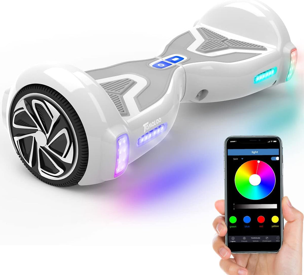 TOMOLOO Hoverboard 6.5" Self-Balancing Scooter with Bluetooth Speaker and LED Lights U8780