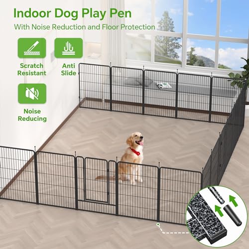 Mr Ironstone Dog Playpen 40" Height 8 Panels Portable Foldable Indoor Outdoor Pet Fence D44635
