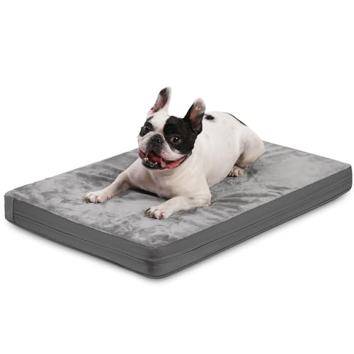 Vonabem Waterproof Dog Bed Large Medium Sized Dogs Outdoor Orthopedic Crate Pad Washable Gray 35"x22" C409
