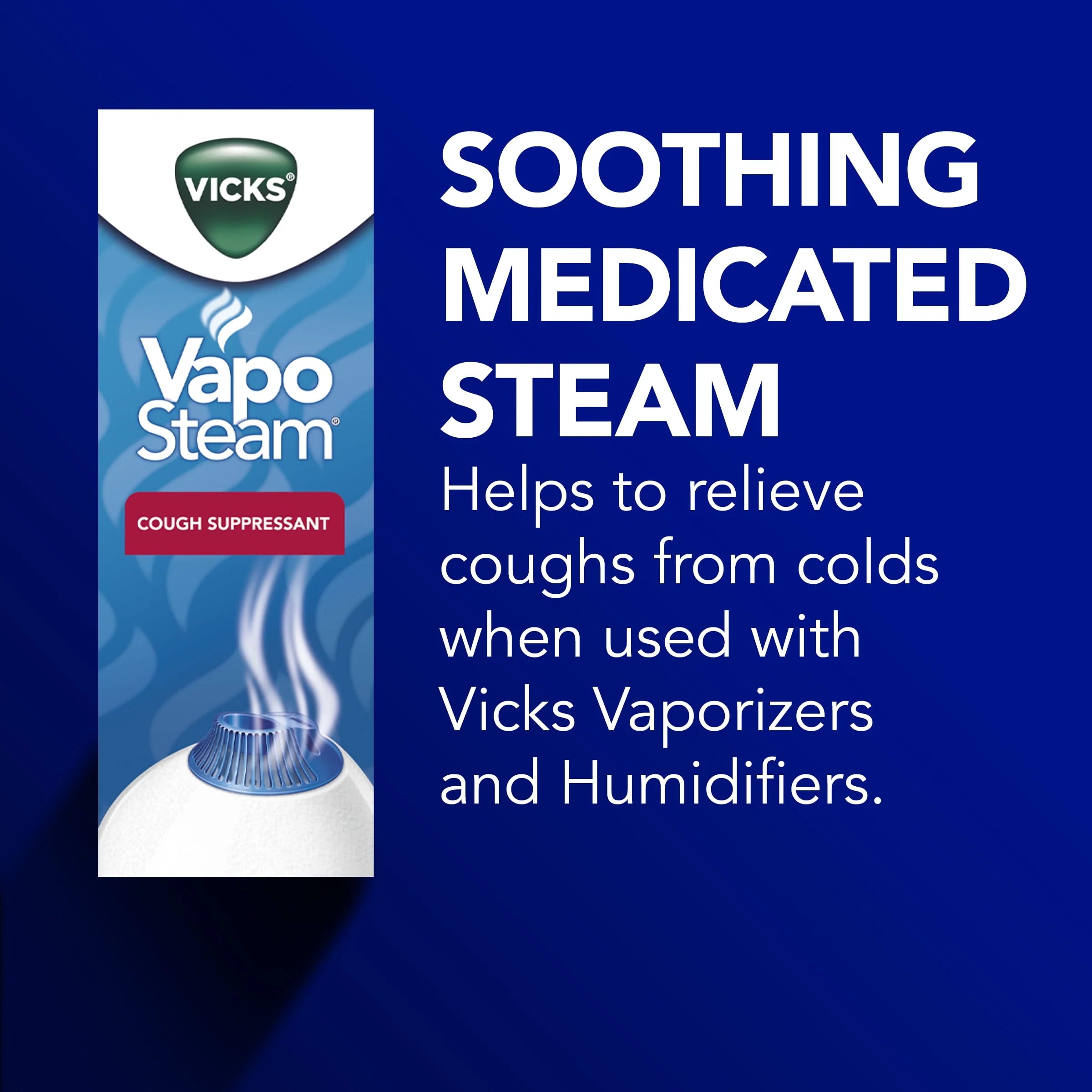 Vicks Warm Steam Vaporizer Humidifier, 600 sq ft, White O906
