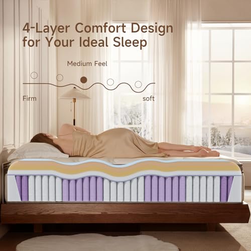 Queen Size 12 Inch Cooling Gel Memory Foam Mattress, Medium Firm, CertiPUR-US Certified B487