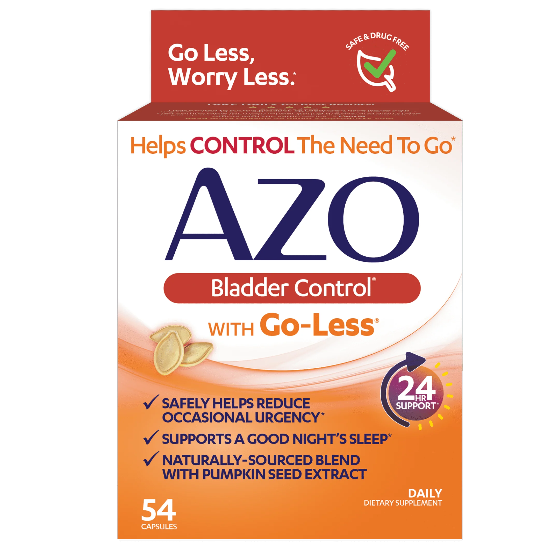 AZO Bladder Control with Go-Less Daily Supplement, 54 Count Capsules P383