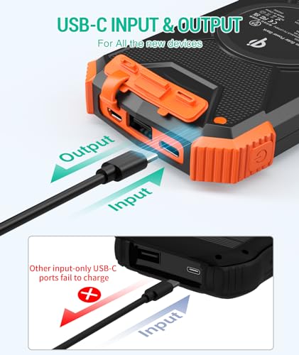 BLAVOR Solar Charger Power Bank 10,000mAh, Wireless, 20W USB-C S38060