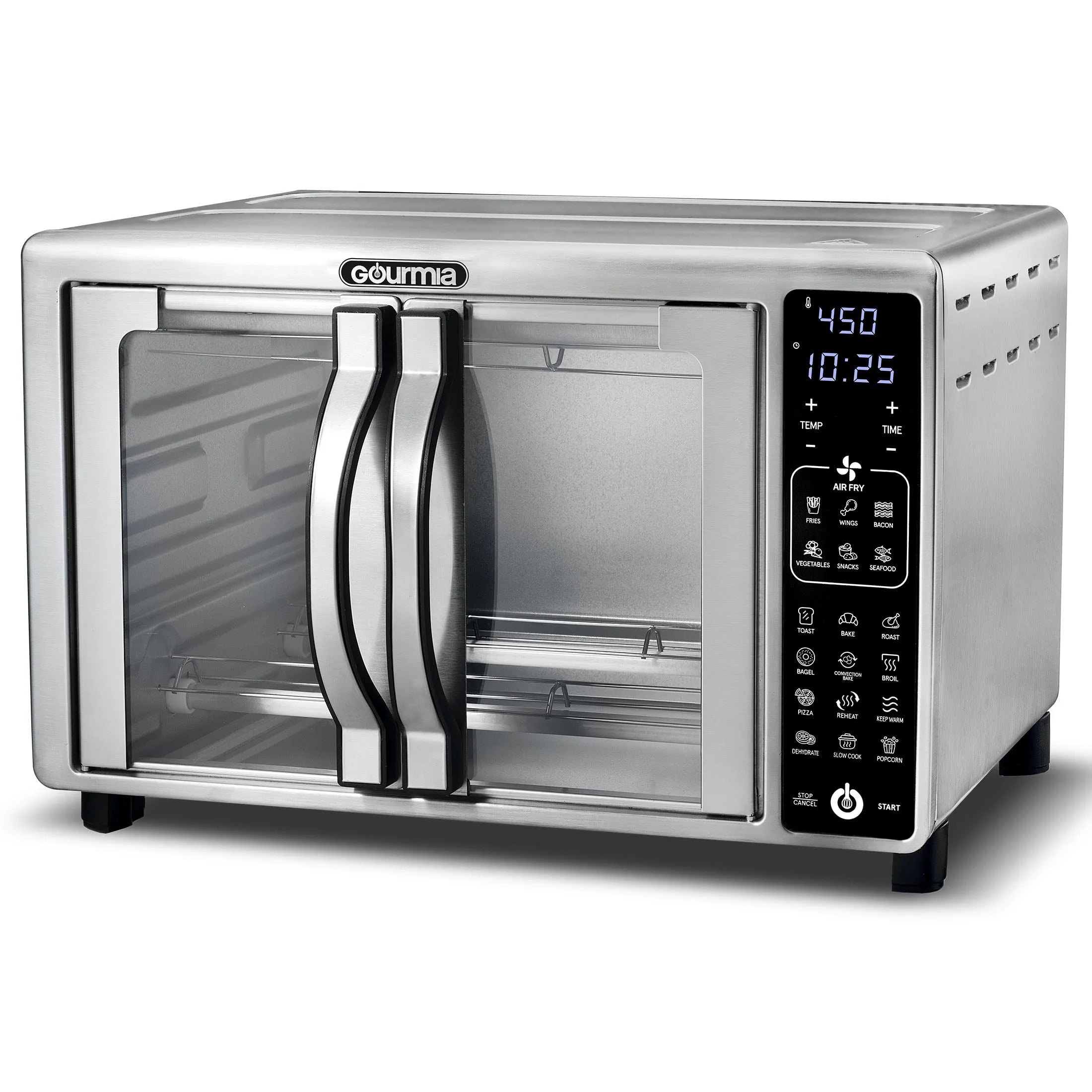 Gourmia Digital Air Fryer Toaster Oven, 6 Slice, Stainless Steel Y1038