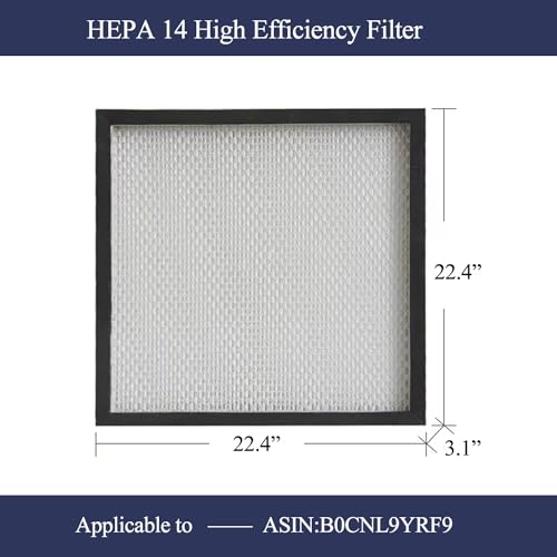 HEPA H14 Laminar Flow Hood with Fan Filter Unit, 22.6"x22.6" 110V, ISO Class 5 L625019