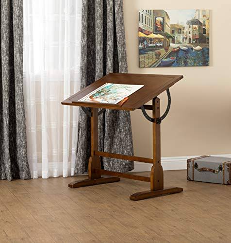 Studio Designs 36 x 24in Vintage Drafting Table, Rustic Oak L890