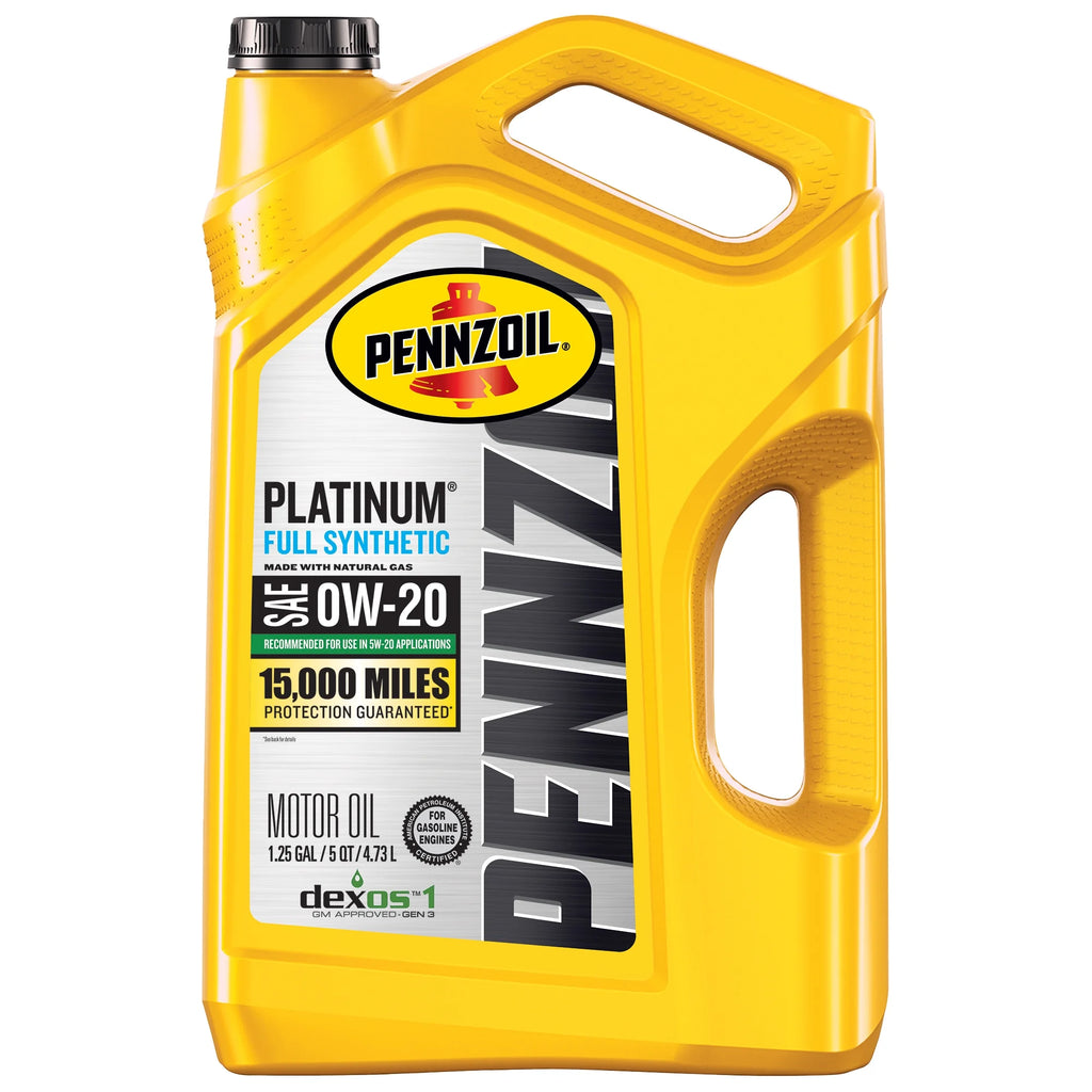 Pennzoil Platinum Full Synthetic 0W-20 Motor Oil, 5-Quart